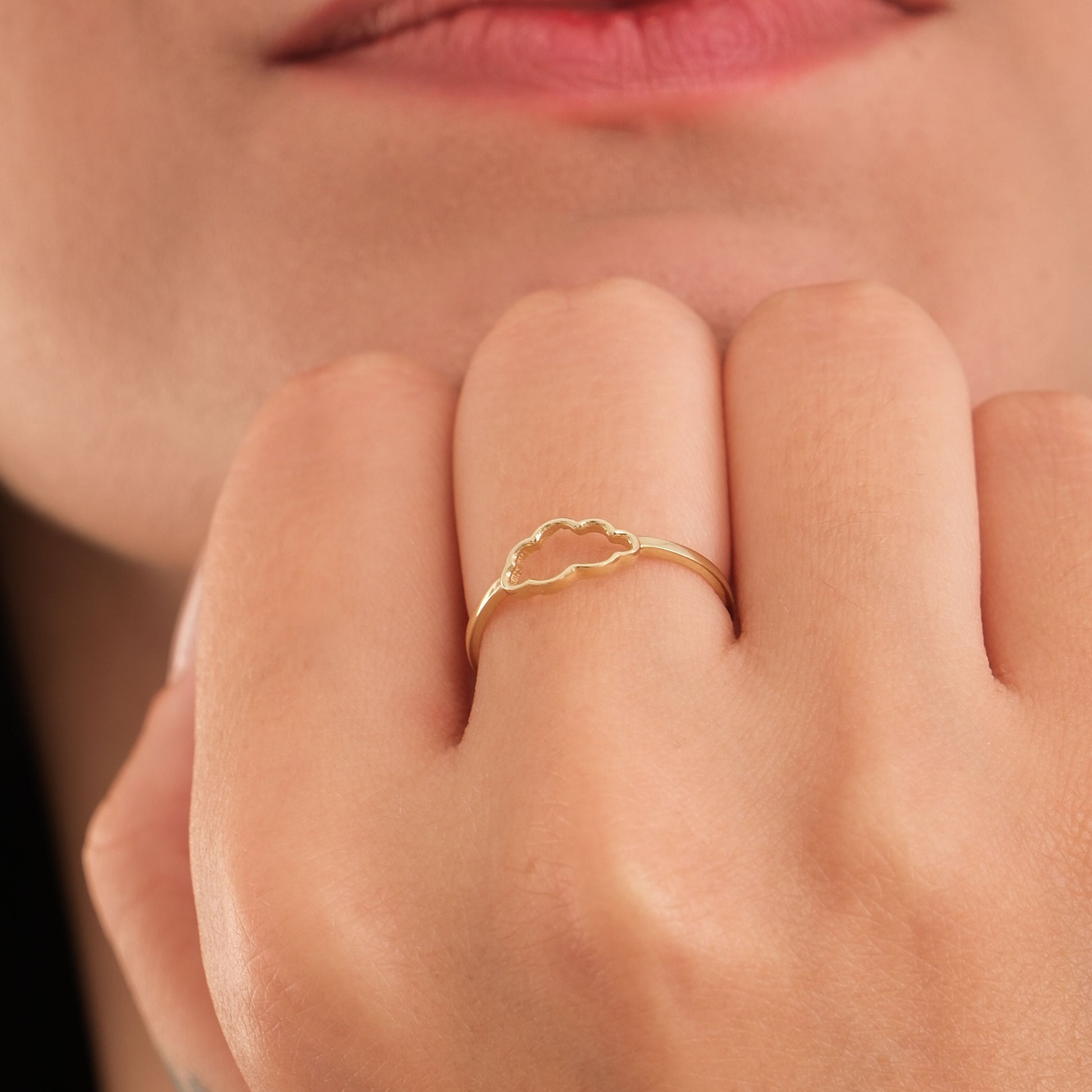Hollow Cloud Ring | 14K Solid Gold