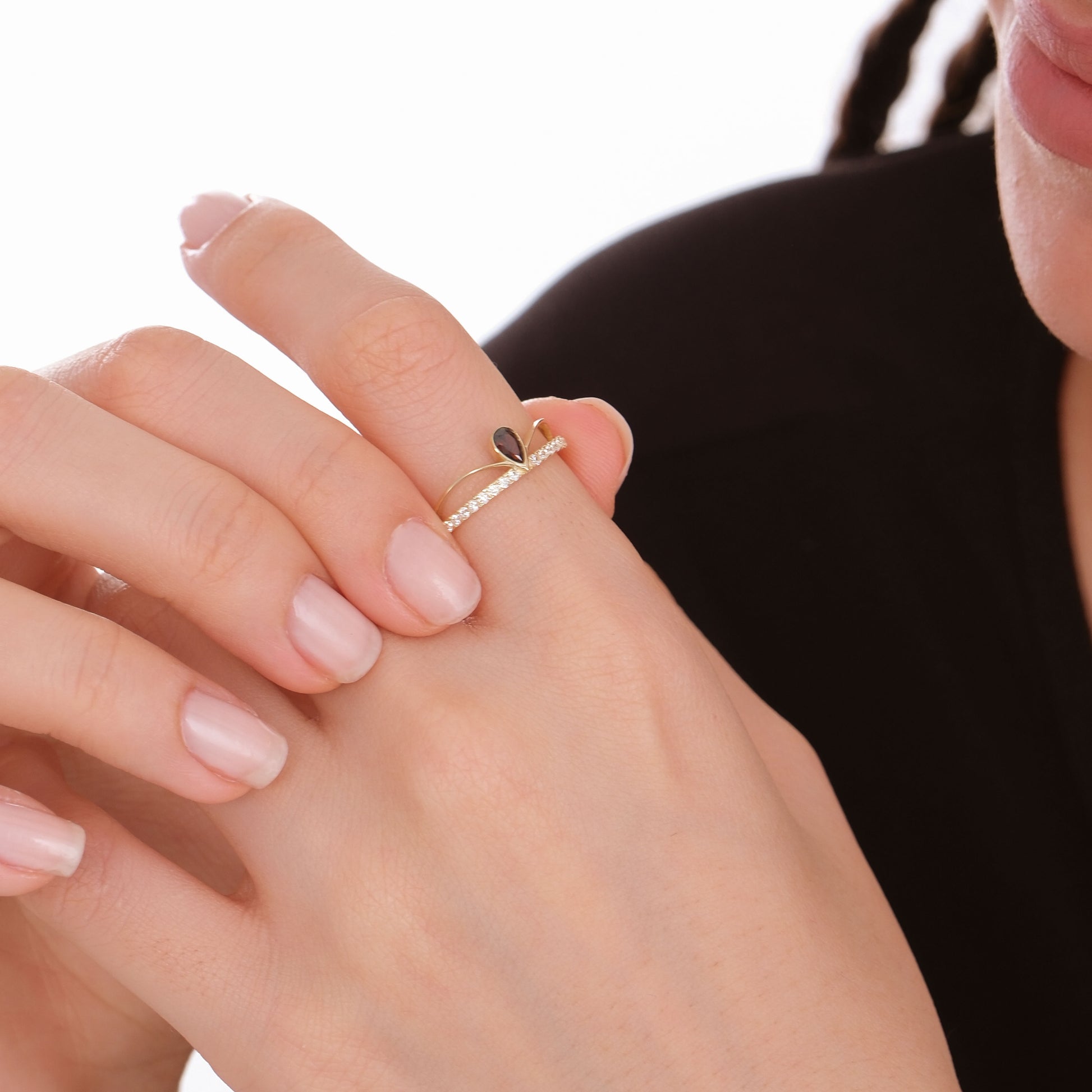 Pear Shape Ring | 14K Solid Gold