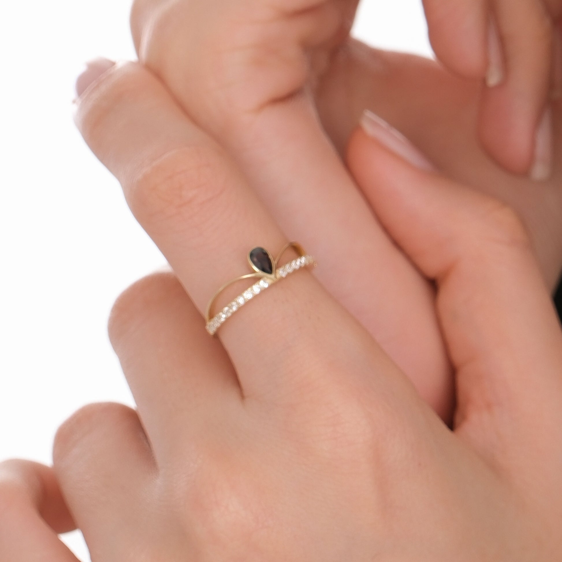 Pear Shape Ring | 14K Solid Gold