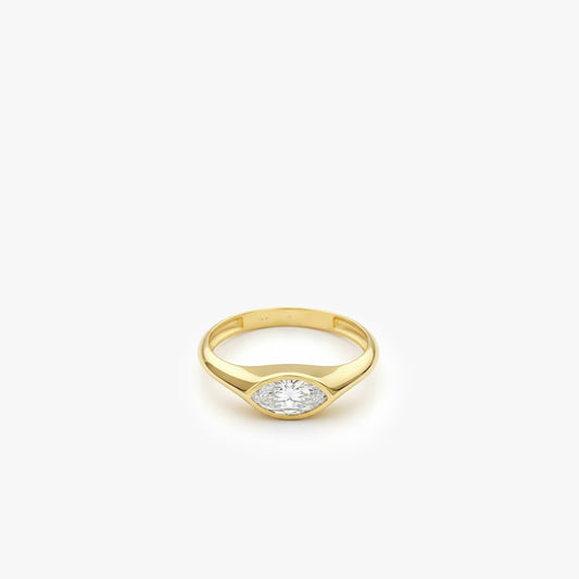 East-West Ring | 14K Solid Gold