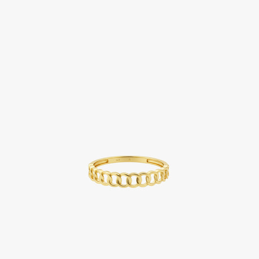 Curb Chain Ring | 14K Solid Gold