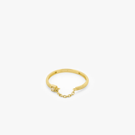 Chain Link Ring | 14K Solid Gold