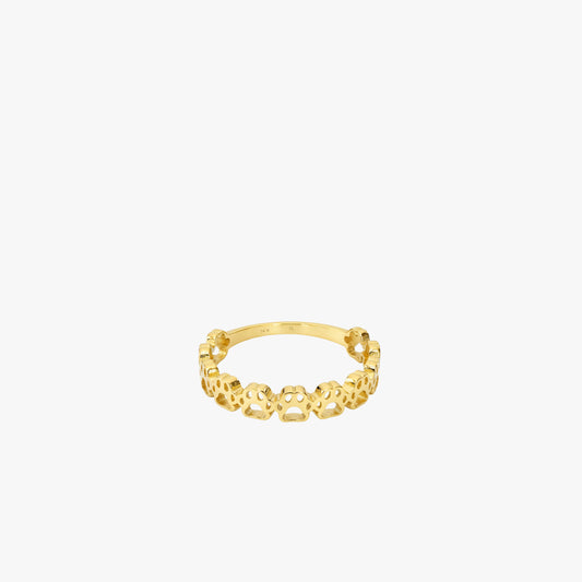 Paw Print Eternity Ring | 14K Solid Gold