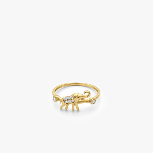 Dainty Elephant Ring | 14K Solid Gold