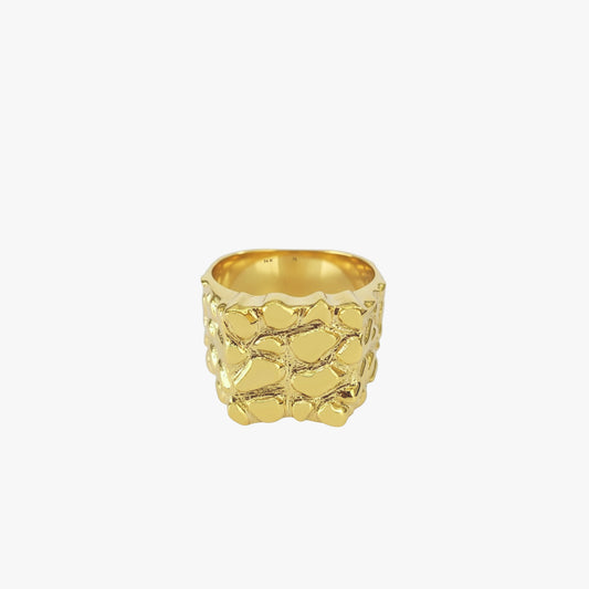 Gold Nugget Ring | 14K Solid Gold