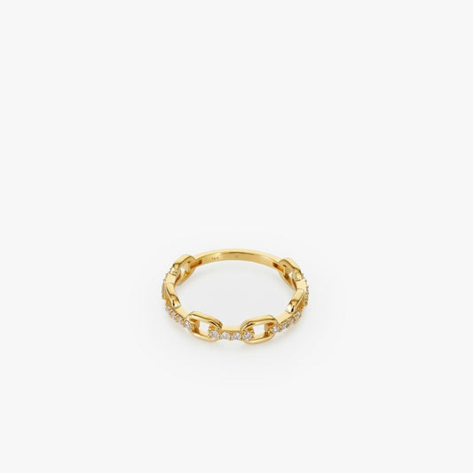 Chain Ring | 14K Solid Gold