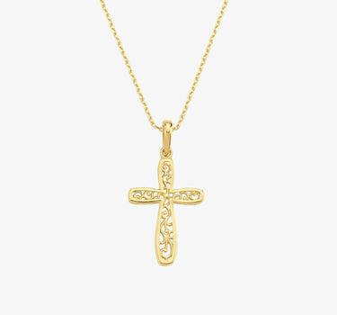 Cross Necklace | 14K Solid Gold - Mionza Jewelry-14k gold cross, 14k gold necklace, Christmas Gift, communion gift, dainty gold cross, gold cross necklace, jesus necklace, jewelry for mother, necklace for mom, necklace for women, religious necklace, rose gold necklace, Small Cross Necklace, tiny cross necklace