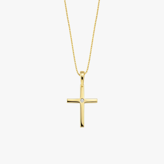 Cross Diamond Necklace | 18K Gold Vermeil