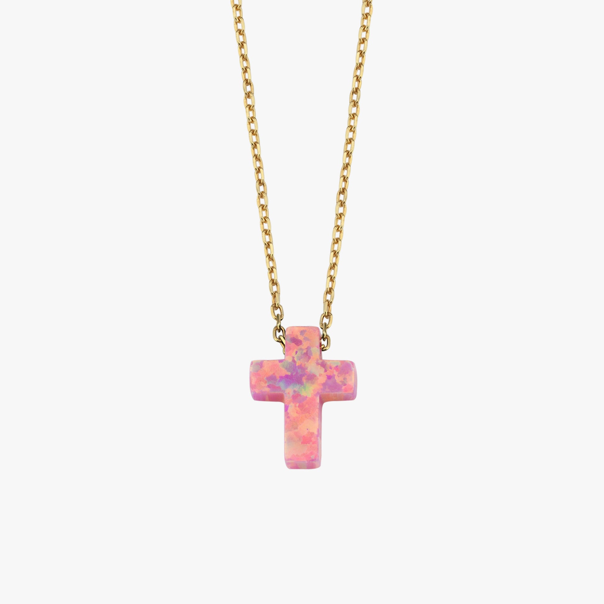 Pink Opal Necklace | 14K Solid Gold