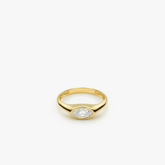East-West Ring | 14K Solid Gold