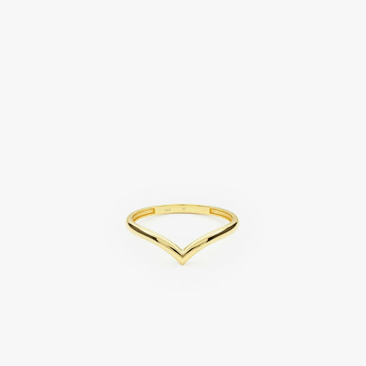 Gold Chevron Band | 14K Solid Gold