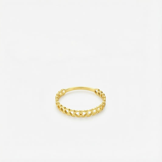 Interlocking Heart Ring | 14K Solid Gold
