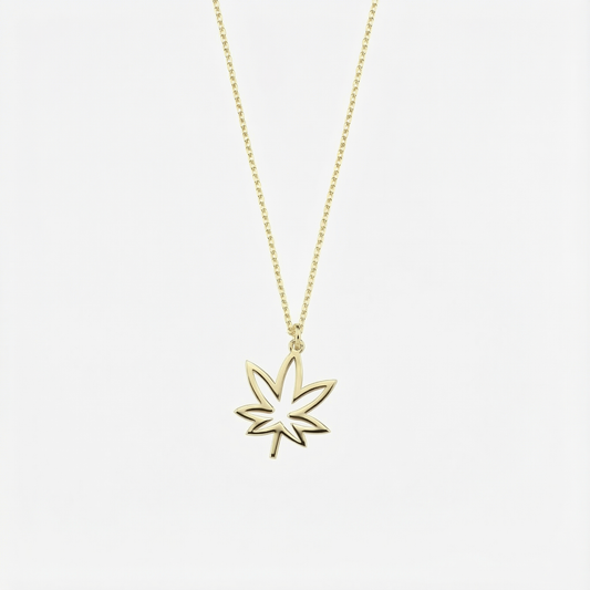 Leaf Necklace | 14K Solid Gold