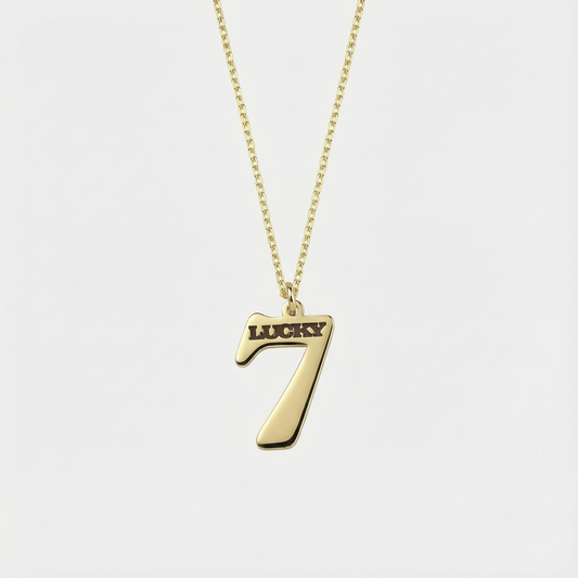 Lucky Number Necklace | 14K Solid Gold