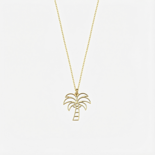 Palm Tree Necklace | 14K Solid Gold