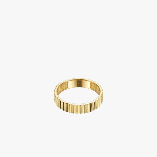 Ribbed Ring | 14K Solid Gold