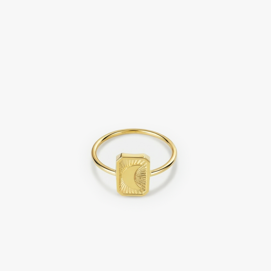 Sun and Moon Ring | 14K Solid Gold