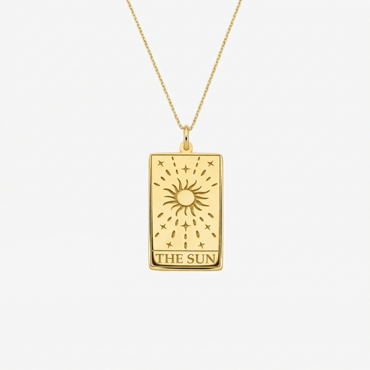 Tarot Card Necklace the Sun | 14K Gold Vermeil