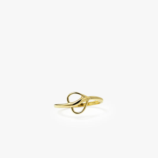 Flowing Heart Ring | 14K Solid Gold