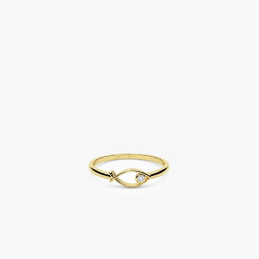Jesus Fish Ring | 14K Solid Gold