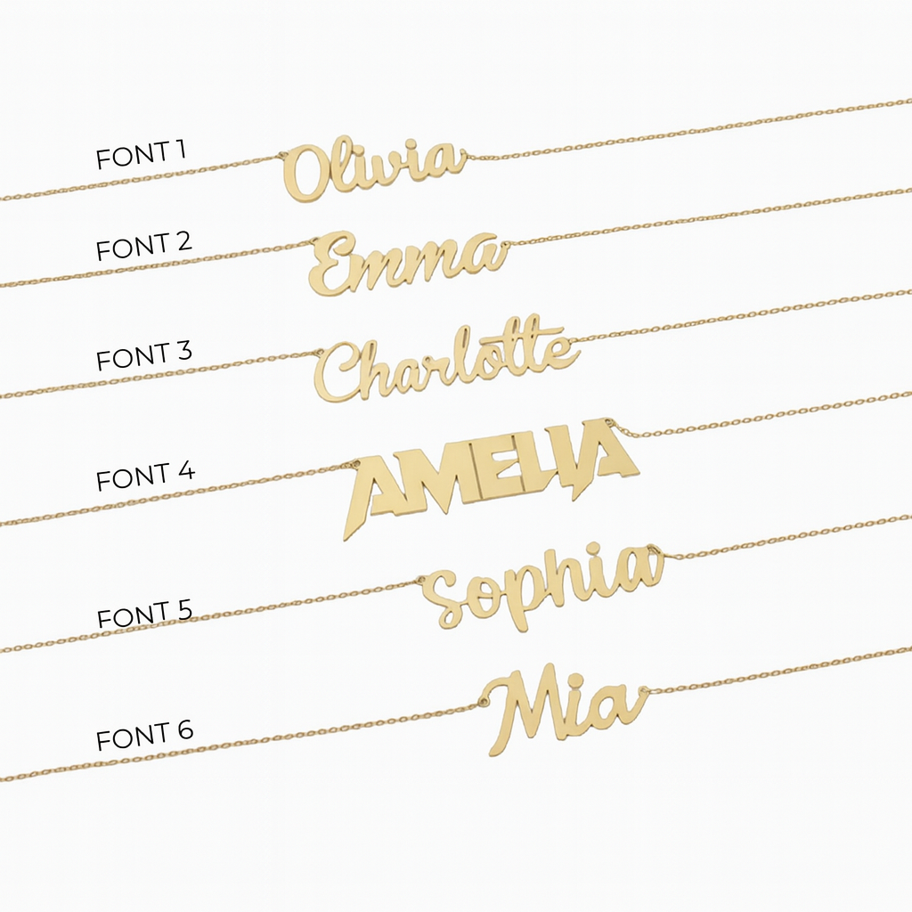 Name Necklace | 14K Solid Gold