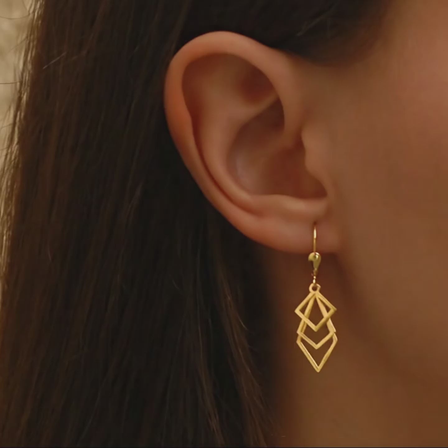 Geometric Earrings | 14K Solid Gold
