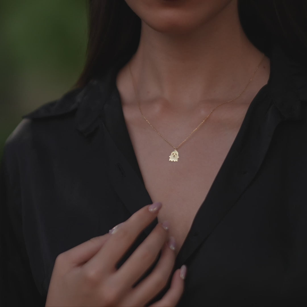 Gold Ghost Necklace | 14K Solid Gold