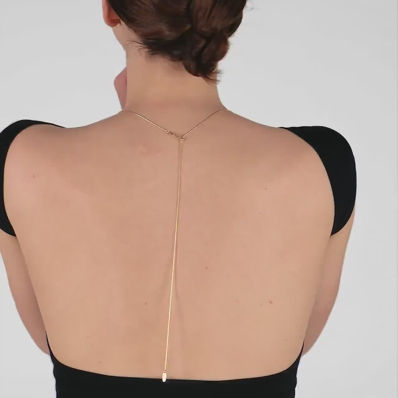 18K Gold Vermeil Long Back Necklace, Back Drop Necklace, Beach Back Jewelry, Backless Dress Necklace, Body Chain Jewelry, Birthday Gift