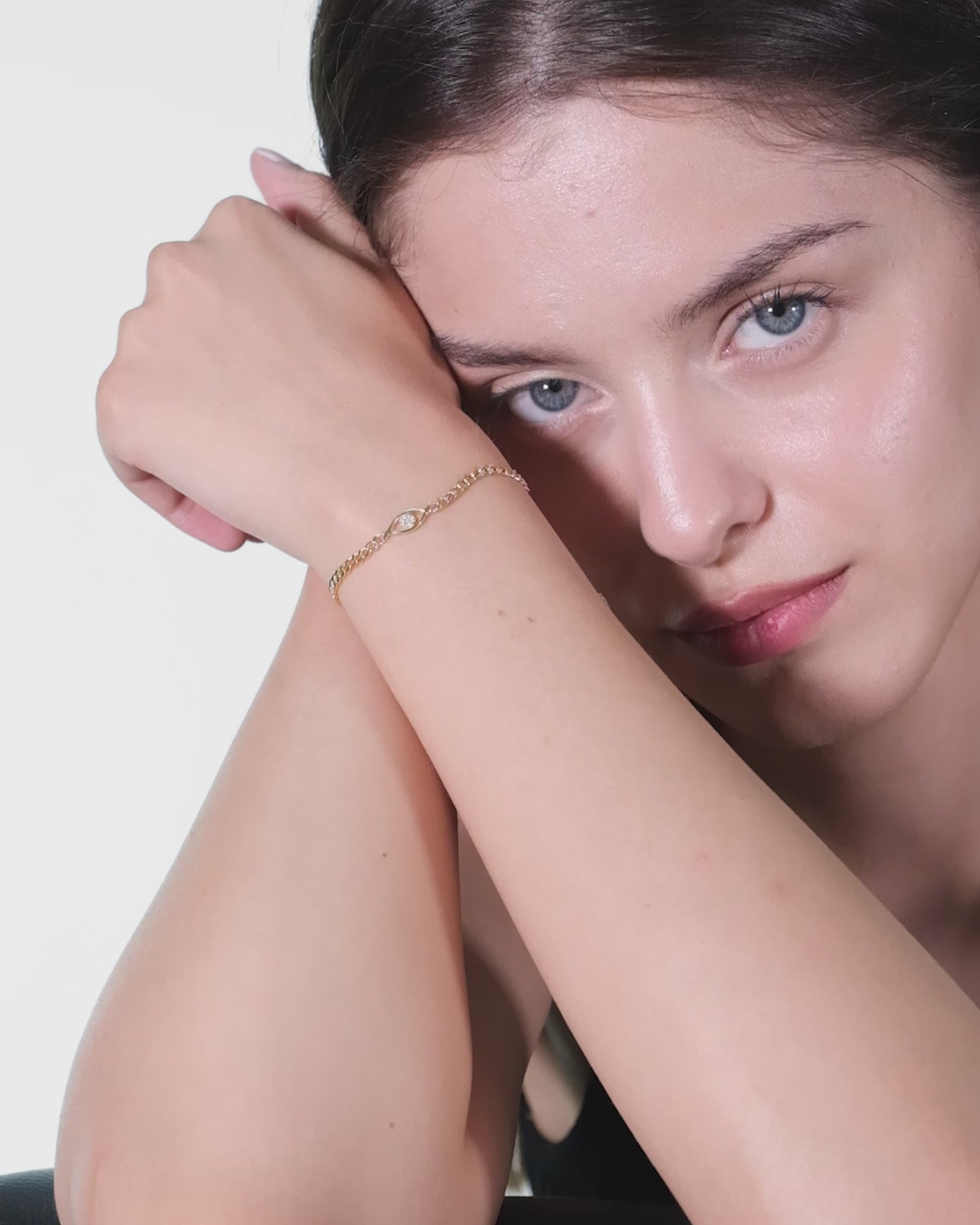Evil Eye Curb Chain Bracelet | 18K Gold Vermeil