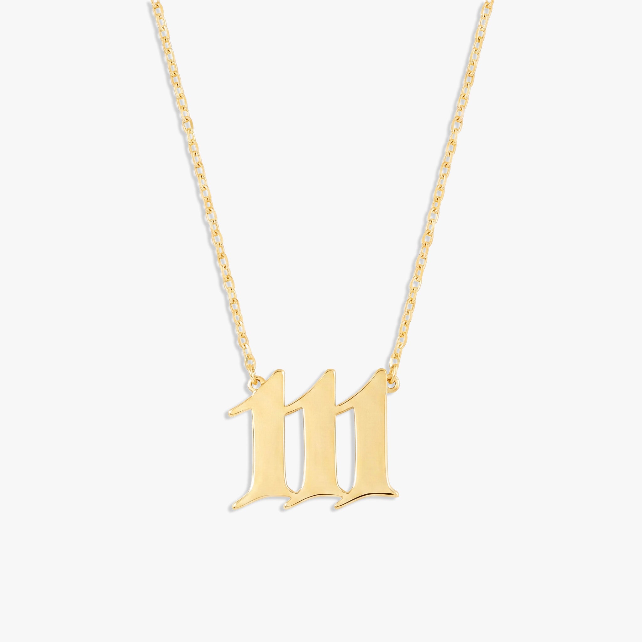 Gold angel number necklace