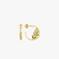 Olive Earrings | 14K Gold Vermeil - Mionza Jewelry-branch earrings, Gift for Mom, gold hoop earrings, gold leaf earrings, green earrings, hoop earrings women, leaf jewelry, leaf stud earrings, mothers day gift, olive branch jewelry, olive earrings, olive tree earrings, silver earrings leaf