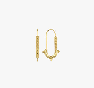 Safety Pin Earrings | 14K Gold Vermeil - Mionza Jewelry-14k gold safety pin, dangle earrings, geometric earrings, gift for her, Gift for Mom, gold safety pin, huggie hoop earrings, modern earrings, mothers day gift, safety pin, safety pin earring, safety pin earrings, safety pin jewelry