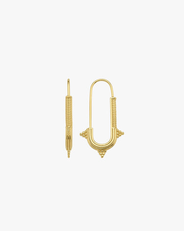 Safety Pin Earrings | 14K Gold Vermeil - Mionza Jewelry-14k gold safety pin, dangle earrings, geometric earrings, gift for her, Gift for Mom, gold safety pin, huggie hoop earrings, modern earrings, mothers day gift, safety pin, safety pin earring, safety pin earrings, safety pin jewelry