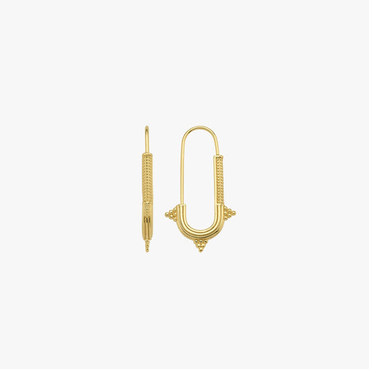 Safety Pin Earrings | 14K Gold Vermeil - Mionza Jewelry-14k gold safety pin, dangle earrings, geometric earrings, gift for her, Gift for Mom, gold safety pin, huggie hoop earrings, modern earrings, mothers day gift, safety pin, safety pin earring, safety pin earrings, safety pin jewelry