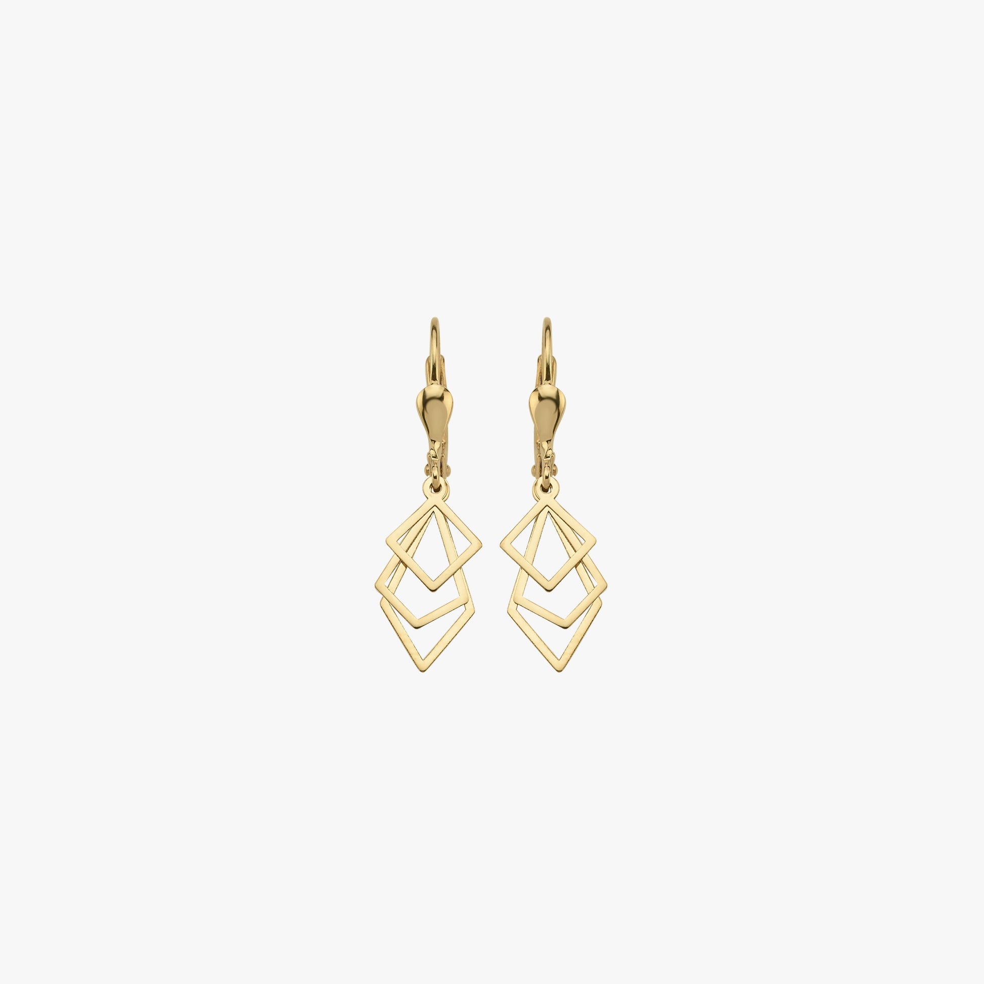 Geometric Earrings | 14K Solid Gold - Mionza Jewelry-14K Solid Gold, Dainty Gold Earrings, Dangle drop earrings, Dangle Earrings, Geometric Earrings, Gift for her, Gold Drop Earrings, gold leverback earring, Hoop Earrings, Huggie Hoop Earrings, Leverback Earrings, minimalist jewelry, Rectangle Earrings