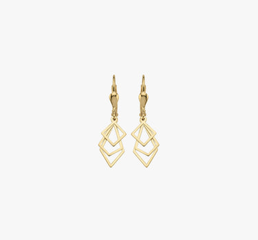 Geometric Earrings | 14K Solid Gold - Mionza Jewelry-14K Solid Gold, Dainty Gold Earrings, Dangle drop earrings, Dangle Earrings, Geometric Earrings, Gift for her, Gold Drop Earrings, gold leverback earring, Hoop Earrings, Huggie Hoop Earrings, Leverback Earrings, minimalist jewelry, Rectangle Earrings