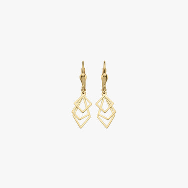 Geometric Earrings | 14K Solid Gold - Mionza Jewelry-14K Solid Gold, Dainty Gold Earrings, Dangle drop earrings, Dangle Earrings, Geometric Earrings, Gift for her, Gold Drop Earrings, gold leverback earring, Hoop Earrings, Huggie Hoop Earrings, Leverback Earrings, minimalist jewelry, Rectangle Earrings