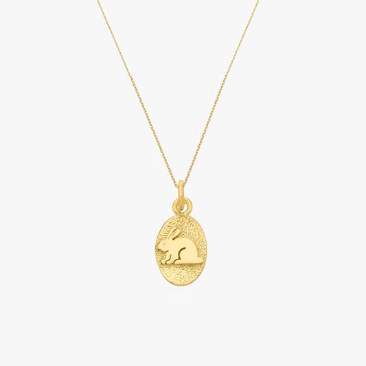 Rabbit Necklace | 14K Gold Vermeil - Mionza Jewelry-14k gold vermeil, animal charms, animal jewelry, bunny charm necklace, bunny gifts, bunny jewelry, bunny necklace, bunny pendants, Gift for Mom, mothers day gift, rabbit charm, rabbit necklace, rabbit necklace gold