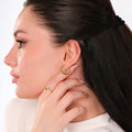 Olive Earrings | 14K Gold Vermeil - Mionza Jewelry-branch earrings, Gift for Mom, gold hoop earrings, gold leaf earrings, green earrings, hoop earrings women, leaf jewelry, leaf stud earrings, mothers day gift, olive branch jewelry, olive earrings, olive tree earrings, silver earrings leaf
