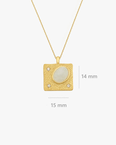 Opal Gold Necklace | 14K Gold Vermeil - Mionza Jewelry-14k gold, birthstone necklace, Gift for Mom, jewelry opal, mothers day gift, necklace opal, opal necklace, opal necklace gold, opal necklace silver, opal pendant, opals jewellery, white opal jewelry, white opal necklace