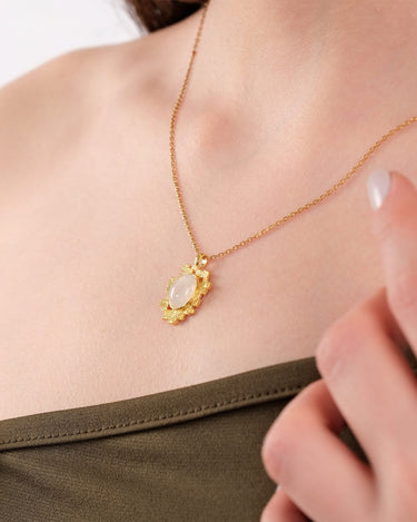 Gold Opal Necklace | 14K Gold Vermeil - Mionza Jewelry-birthstone necklace, Gift for Mom, mothers day gift, necklace opal, necklace with opal, opal birthstone, opal jewelry, opal necklace 14k, opal necklace gold, opal necklace silver, opal stone necklace, opals jewelry, white opal necklace