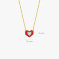 Red Heart Necklace | 14K Gold Vermeil - Mionza Jewelry-14k gold heart, diamond heart, Gift for Mom, gold heart necklace, heart jewelry, heart necklace gold, heart necklace women, heart pendant, love necklace, mothers day gift, red heart jewelry, red necklace, small heart necklace