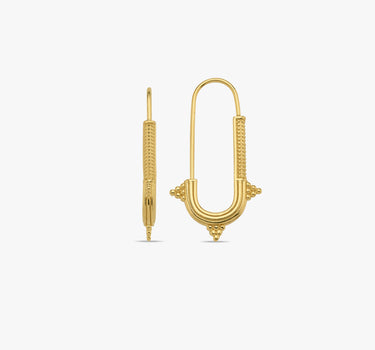 Safety Pin Earrings | 14K Gold Vermeil - Mionza Jewelry-14k gold safety pin, dangle earrings, geometric earrings, gift for her, Gift for Mom, gold safety pin, huggie hoop earrings, modern earrings, mothers day gift, safety pin, safety pin earring, safety pin earrings, safety pin jewelry