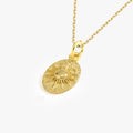 Sun Necklace | 14K Gold Vermeil - Mionza Jewelry-1st mothers day, galaxy necklace, gift for mom, gold sun necklace, mothers day gift, star necklace, sun charm, sun coin necklace, sun jewelry, sun necklace 14k, sun necklace gold, sun necklace silver, sunburst necklace