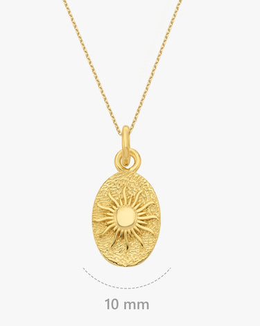 Sun Necklace | 14K Gold Vermeil - Mionza Jewelry-1st mothers day, galaxy necklace, gift for mom, gold sun necklace, mothers day gift, star necklace, sun charm, sun coin necklace, sun jewelry, sun necklace 14k, sun necklace gold, sun necklace silver, sunburst necklace
