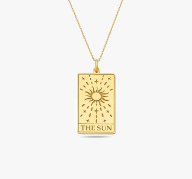 Tarot Card Necklace the Sun| 14K Gold Vermeil