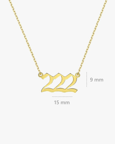 222 Angel Number Necklace | 14K Solid Gold or Gold Plated Silver - Mionza Jewelry-222 necklace, 222 necklace gold, 777 necklace, angel numbers, custom necklace, date necklace, gift for birthday, gift for mom, gold number necklace, lucky necklace, mothers day gift, number necklace, personalized jewelry