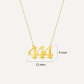 444 Angel Number Necklace |14K Solid Gold - Mionza Jewelry-111 necklace, 444 angel number, 444 necklace, 444 necklace gold, anniversary gift, custom necklace, gift for mom, gift for women, gold number necklace, lucky necklace, number necklace, protection necklace, year necklace