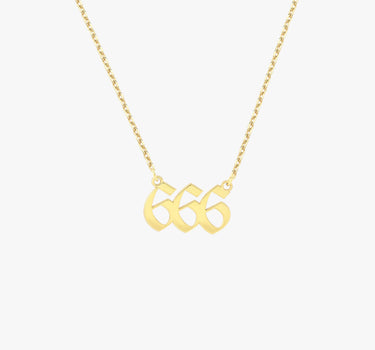 666 Angel Number Necklace | 14K Solid Gold