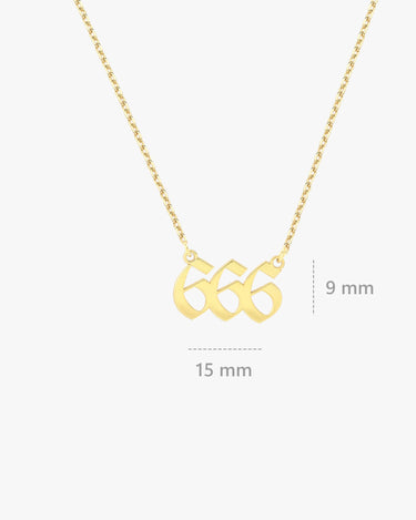 666 Angel Number Necklace | 14K Solid Gold - Mionza Jewelry-1111 necklace, 666 necklace, angel numbers, custom necklace, date necklace, gift for girlfriend, gift for mom, gold number necklace, lucky necklace, mothers day gift, number necklace, personalized gift, personalized jewelry